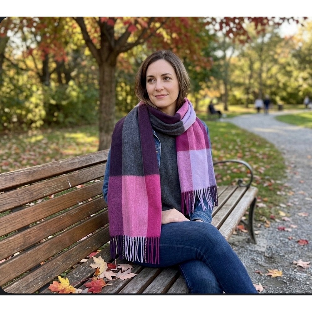 Furla Scarf Women 68x11.75 Multicolor Excellent‎ Fringe Neck Shawl Cashmere
